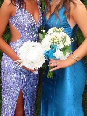 Sherri Hill Lavender Sequin Cutout Prom Dress